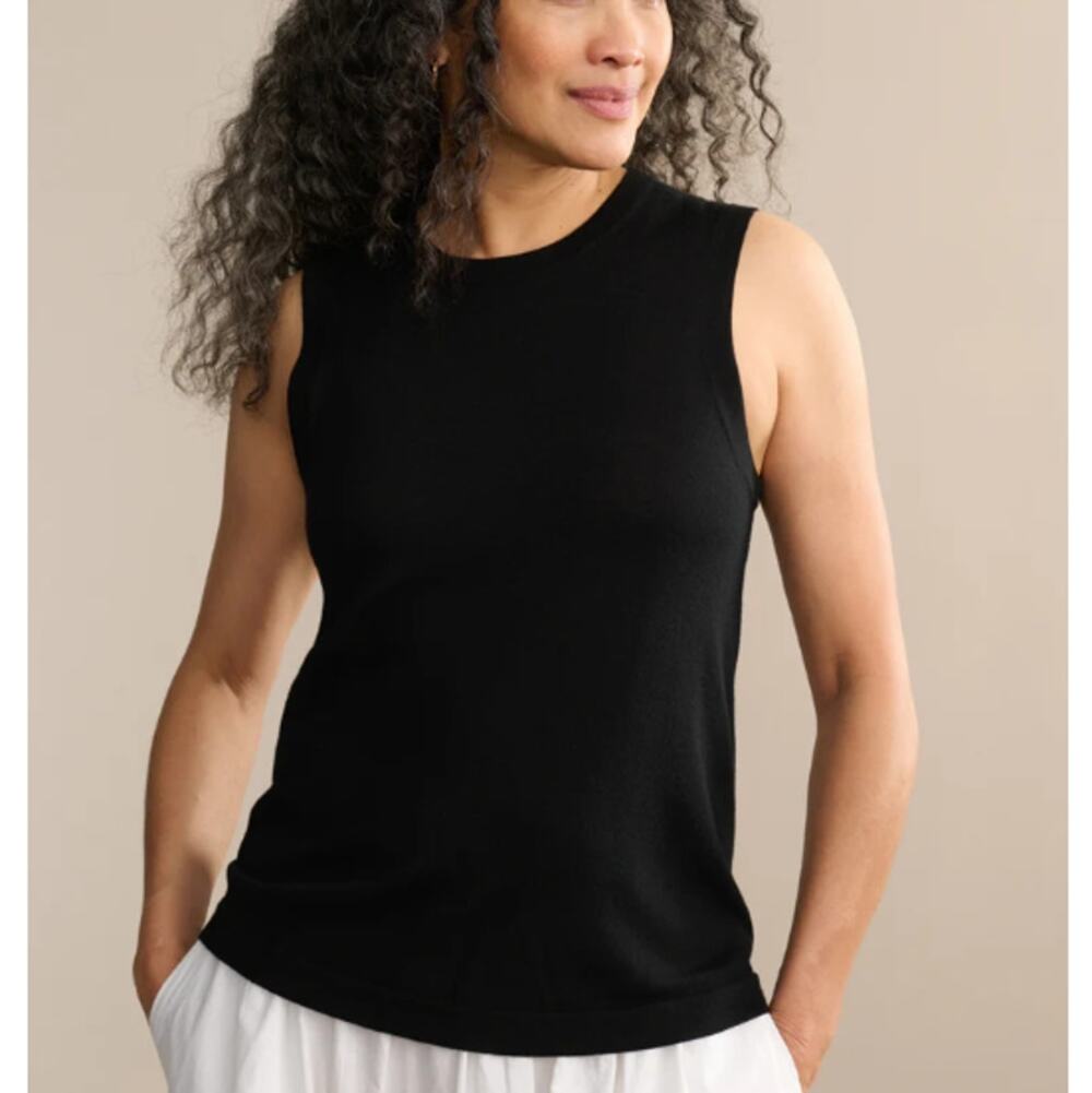 Jenni Kayne Women's Black Merino Tank Top Size S